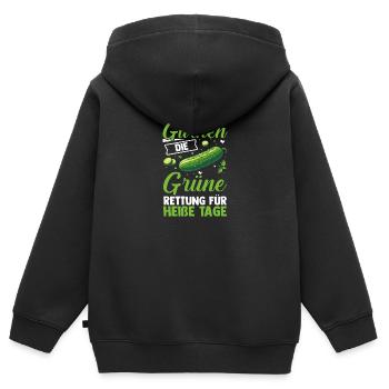 Gardener Cucumber Farmer Garden - Kids Premium Organic Zip-up Hoodie - black - Back - AI Model Kid Male (0cm)