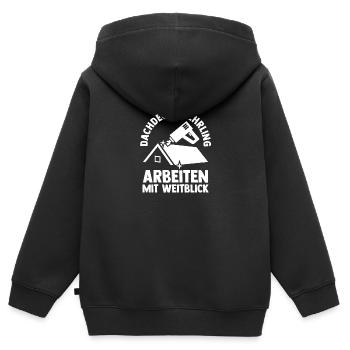 Roofing training apprentice Auzbi roofer - Kids Premium Organic Zip-up Hoodie - black - Back - AI Model Kid Male (0cm)