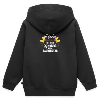 Jardinier Hobby Jardinier Jardin - Sweat Premium à capuche zippé enfant bio - noir - Dos - AI Model Kid Male (0cm)
