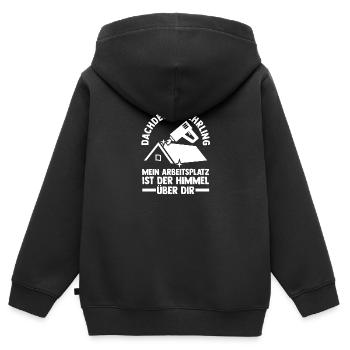 Roofing training apprentice Auzbi roofer - Kids Premium Organic Zip-up Hoodie - black - Back - AI Model Kid Male (0cm)