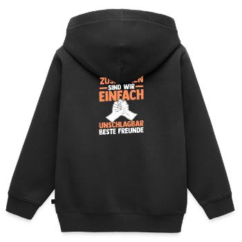 Beste Freunde - Kinder Premium Organic Zip Hoodie - Schwarz - Hinten - AI Model Kid Male (0cm)