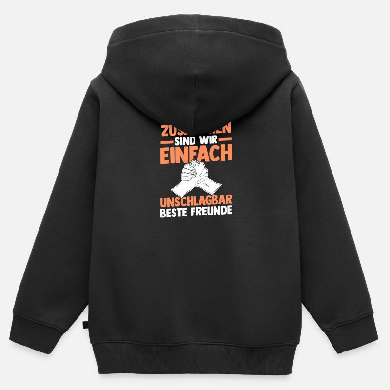 Meilleurs ami - Sweat Premium à capuche zippé enfant bio - noir