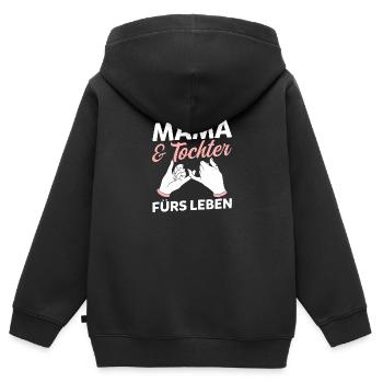 Mom And Daughter - Kids Premium Organic Zip-up Hoodie - black - Back - AI Model Kid Male (0cm)