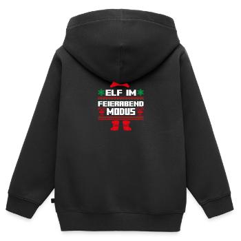 Weihnachtself Weihnachten Feierabend Elf - Kinder Premium Organic Zip Hoodie - Schwarz - Hinten - AI Model Kid Male (0cm)