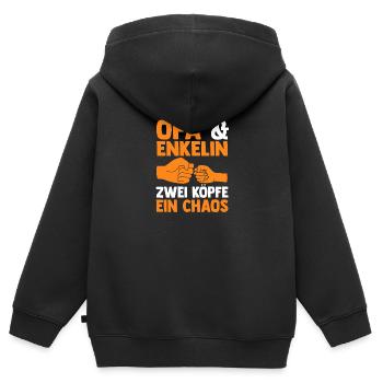 Opa Und Enkel - Kinder Premium Organic Zip Hoodie - Schwarz - Hinten - AI Model Kid Male (0cm)