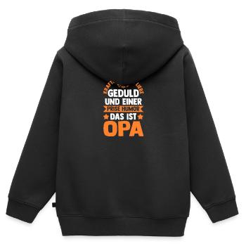 Großvater Uropa Urgroßvater Opa - Kinder Premium Organic Zip Hoodie - Schwarz - Hinten - AI Model Kid Male (0cm)