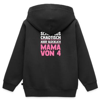 Mom of 4 children - Kids Premium Organic Zip-up Hoodie - black - Back - AI Model Kid Male (0cm)