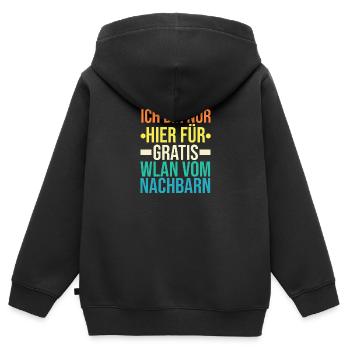 Neighborhood Best Neighbor - Kids Premium Organic Zip-up Hoodie - black - Back - AI Model Kid Male (0cm)