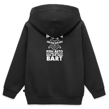 Bärtiger Biker Bartträger Motorradfahrer Motorrad - Kinder Premium Organic Zip Hoodie - Schwarz - Hinten - AI Model Kid Male (0cm)