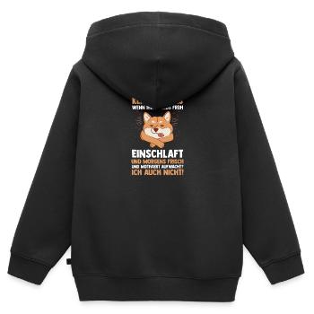 Faulenzer Langschläfer Motivation Hund - Kinder Premium Organic Zip Hoodie - Schwarz - Hinten - AI Model Kid Male (0cm)