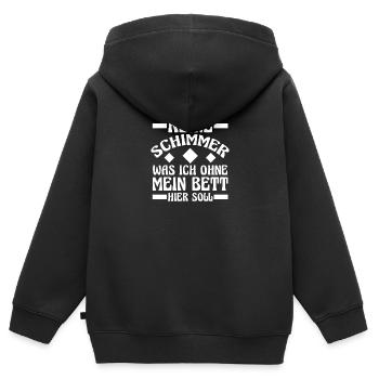 Langschläfer Shlafen Faul - Kinder Premium Organic Zip Hoodie - Schwarz - Hinten - AI Model Kid Male (0cm)