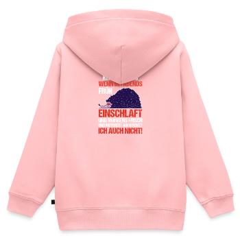 Lazy Late Riser Motivation Hedgehog - Kids Premium Organic Zip-up Hoodie - rose - Back - AI Model Kid Female (0cm)