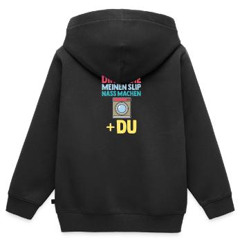 Dinge Die Meinen Slip Nass Machen - Kinder Premium Organic Zip Hoodie - Schwarz - Hinten - AI Model Kid Male (0cm)