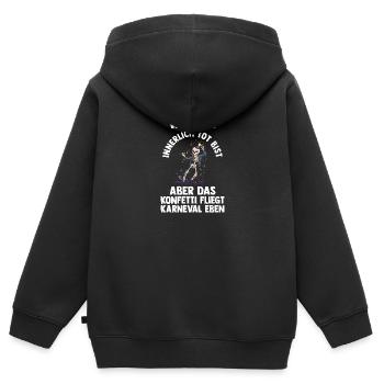 Costume de carnaval Carnaval - Sweat Premium à capuche zippé enfant bio - noir - Dos - AI Model Kid Male (0cm)