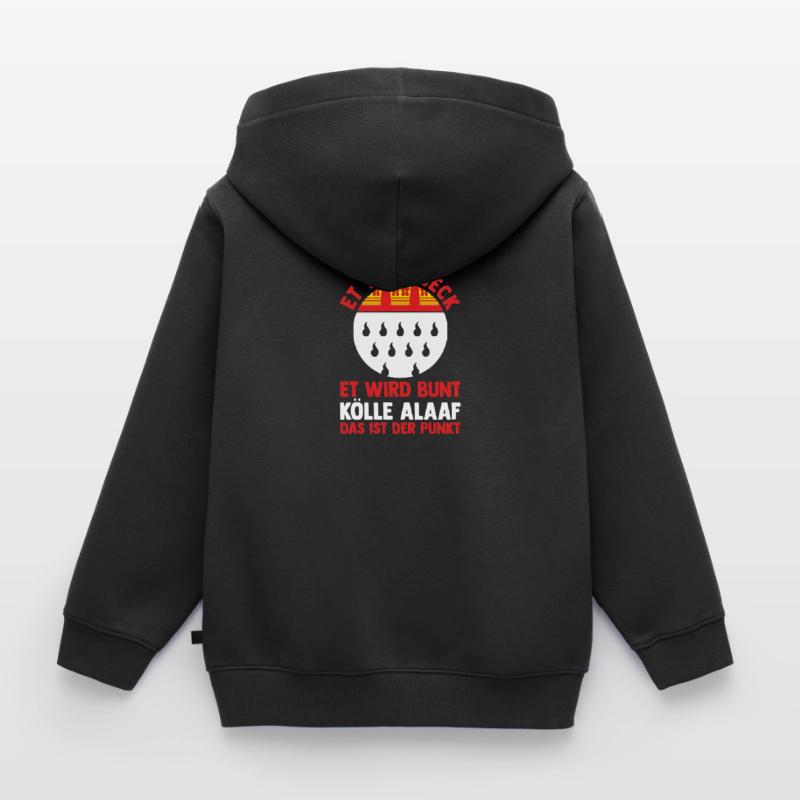 Carnaval de Kölle Alaaf Jecken Carnaval de Cologne Sweat Premium à capuche zippé enfant bio