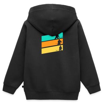 Eishockeyspieler Eishockey - Kinder Premium Organic Zip Hoodie - Schwarz - Hinten - AI Model Kid Male (0cm)