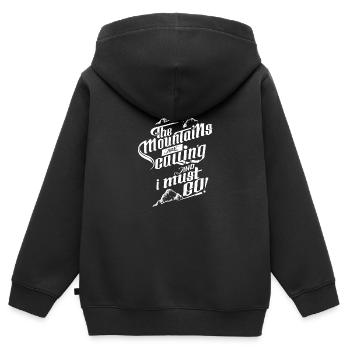 The Mountains Are Calling And I Must Go! - Kids Premium Organic Zip-up Hoodie - black - Back - AI Model Kid Male (0cm)