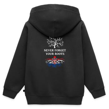 Croatia Never Forget Your Roots - Kids Premium Organic Zip-up Hoodie - black - Back - AI Model Kid Male (0cm)