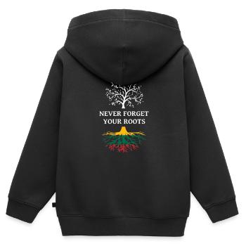 Litauen Litauische Wurzeln - Kinder Premium Organic Zip Hoodie - Schwarz - Hinten - AI Model Kid Male (0cm)