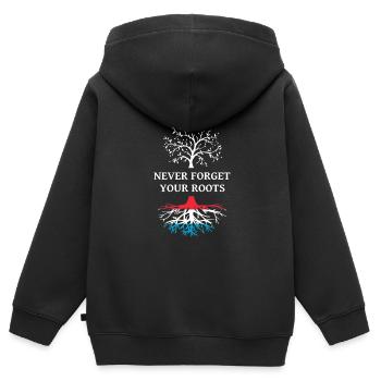 Luxembourg Roots - Kids Premium Organic Zip-up Hoodie - black - Back - AI Model Kid Male (0cm)