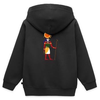 Ra Re ancien dieu du soleil égyptien - abondance de santé - Sweat Premium à capuche zippé enfant bio - noir - Dos - AI Model Kid Male (0cm)