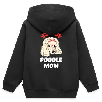 Pudel Pudel Mama Pudel Geschenk - Kinder Premium Organic Zip Hoodie - Schwarz - Hinten - AI Model Kid Male (0cm)