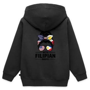 Philippinisch Filipino Philippinisches Geschenk - Kinder Premium Organic Zip Hoodie - Schwarz - Hinten - AI Model Kid Male (0cm)