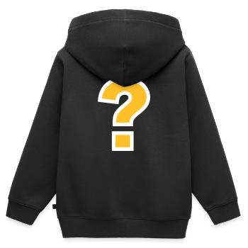 Fragezeichen - Kinder Premium Organic Zip Hoodie - Schwarz - Hinten - AI Model Kid Male (0cm)