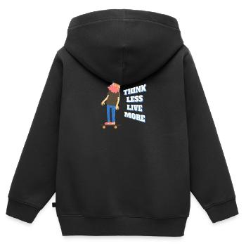 Pensez moins vivez plus - Sweat Premium à capuche zippé enfant bio - noir - Dos - AI Model Kid Male (0cm)