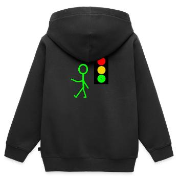 Ampelmännchen - Kinder Premium Organic Zip Hoodie - Schwarz - Hinten - AI Model Kid Male (0cm)