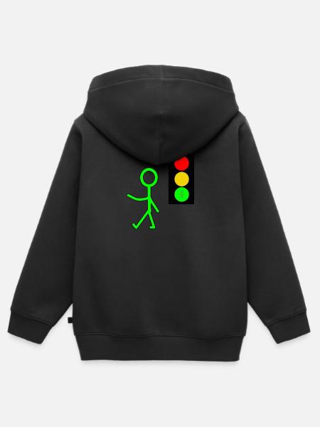 Ampelmännchen - Kinder Premium Organic Zip Hoodie - Schwarz