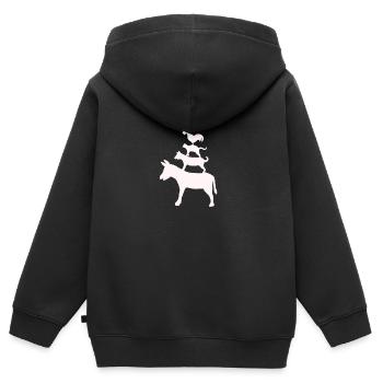 Bremer Stadtmusikanten Märchen Gebrüder Grimm - Kinder Premium Organic Zip Hoodie - Schwarz - Hinten - AI Model Kid Male (0cm)