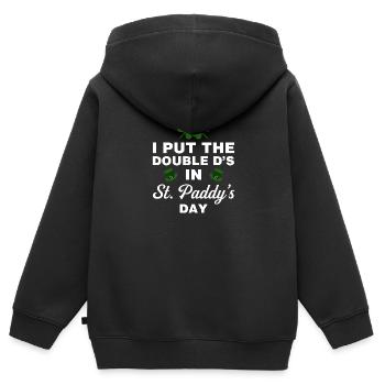 Ich habe die Doppel-D's in St. Paddy's Day gesetzt - Kinder Premium Organic Zip Hoodie - Schwarz - Hinten - AI Model Kid Male (0cm)