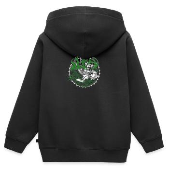 bande de sommeil merch - Sweat Premium à capuche zippé enfant bio - noir - Dos - AI Model Kid Male (0cm)