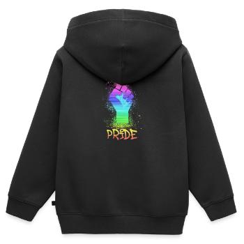gay pride,pride,regenbogen,LGBT - Kinder Premium Organic Zip Hoodie - Schwarz - Hinten - AI Model Kid Male (0cm)