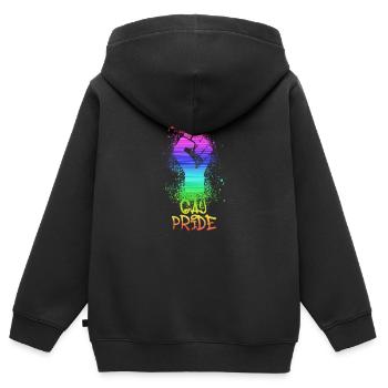 gay pride,pride,regenbogen,LGBT - Kinder Premium Organic Zip Hoodie - Schwarz - Hinten - AI Model Kid Male (0cm)