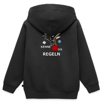 Würfel würfeln rollenspiel würfelspiel dice w20 - Kinder Premium Organic Zip Hoodie - Schwarz - Hinten - AI Model Kid Male (0cm)