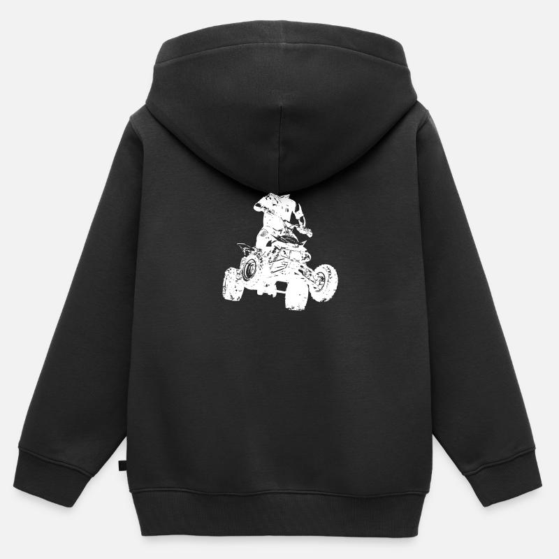 Quad - Sweat Premium à capuche zippé enfant bio - noir