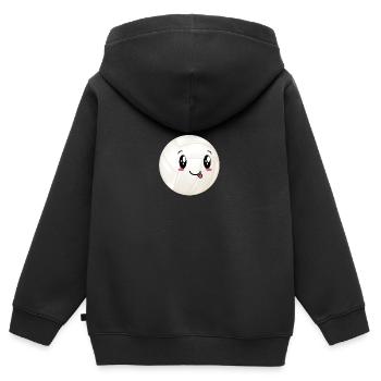 auf volley kawaii - Kinder Premium Organic Zip Hoodie - Schwarz - Hinten - AI Model Kid Male (0cm)
