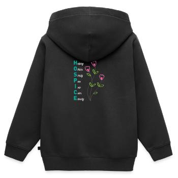 Hospice Helping Others Simple Into Calm Eternity - Kinder Premium Organic Zip Hoodie - Schwarz - Hinten - AI Model Kid Male (0cm)