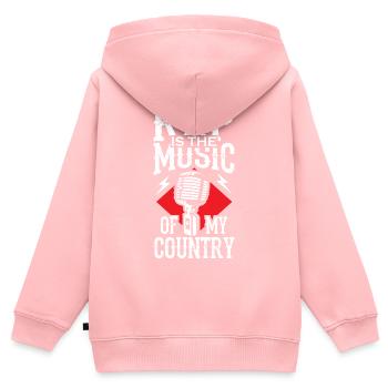 RAP est la musique de mon pays - Sweat Premium à capuche zippé enfant bio - rose - Dos - AI Model Kid Female (0cm)