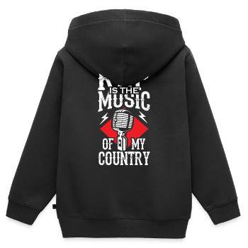 RAP is the Music of my Country - Kinder Premium Organic Zip Hoodie - Schwarz - Hinten - AI Model Kid Male (0cm)