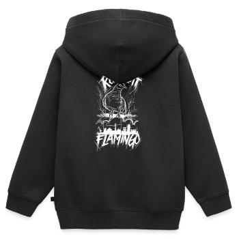 Ruhrpott Flamingo Ruhrgebiet Taube - Kinder Premium Organic Zip Hoodie - Schwarz - Hinten - AI Model Kid Male (0cm)
