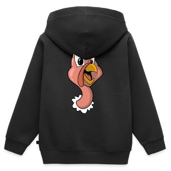 Thanksgiving Truthahn Kostüm - Kinder Premium Organic Zip Hoodie - Schwarz - Hinten - AI Model Kid Male (0cm)