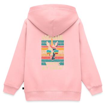 Hippie - Sweat Premium à capuche zippé enfant bio - rose - Dos - AI Model Kid Female (0cm)