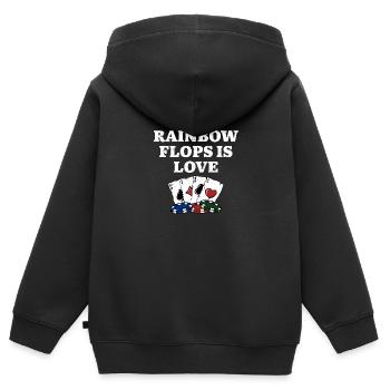 Rainbow Flops est Love Gambler Poker Gambling - Sweat Premium à capuche zippé enfant bio - noir - Dos - AI Model Kid Male (0cm)