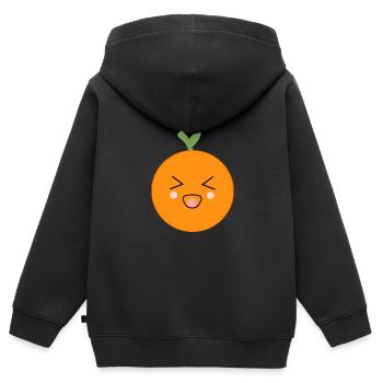 Kawaii Orangen Kawaii Früchte Kawaii Obst - Kinder Premium Organic Zip Hoodie - Schwarz - Hinten - AI Model Kid Male (0cm)