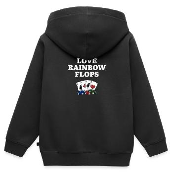Love Rainbow Flops Casino Poker Jeu Poker - Sweat Premium à capuche zippé enfant bio - noir - Dos - AI Model Kid Male (0cm)