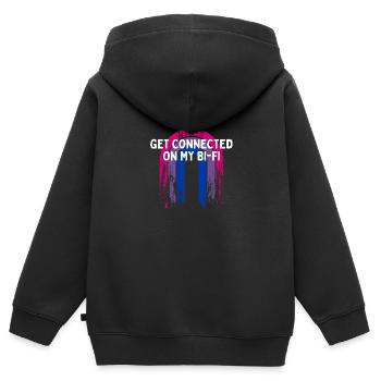 Connectez-vous sur My Bi-Fi Bi-Fi Bisexual Friends Bi Bi - Sweat Premium à capuche zippé enfant bio - noir - Dos - AI Model Kid Male (0cm)