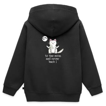 Doigts du doigt jusqu’à la lune - Sweat Premium à capuche zippé enfant bio - noir - Dos - AI Model Kid Male (0cm)